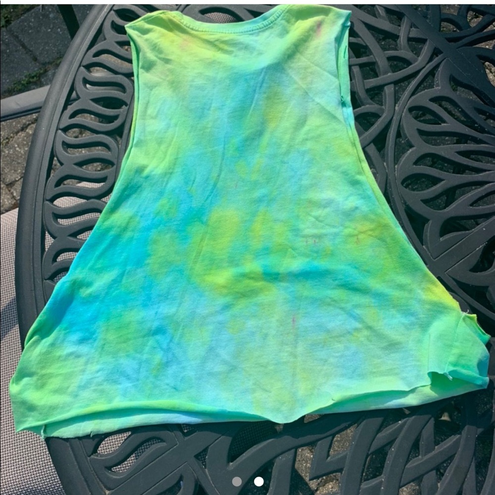 Tank top green blue crop size S